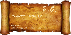 Pappert Orsolya névjegykártya